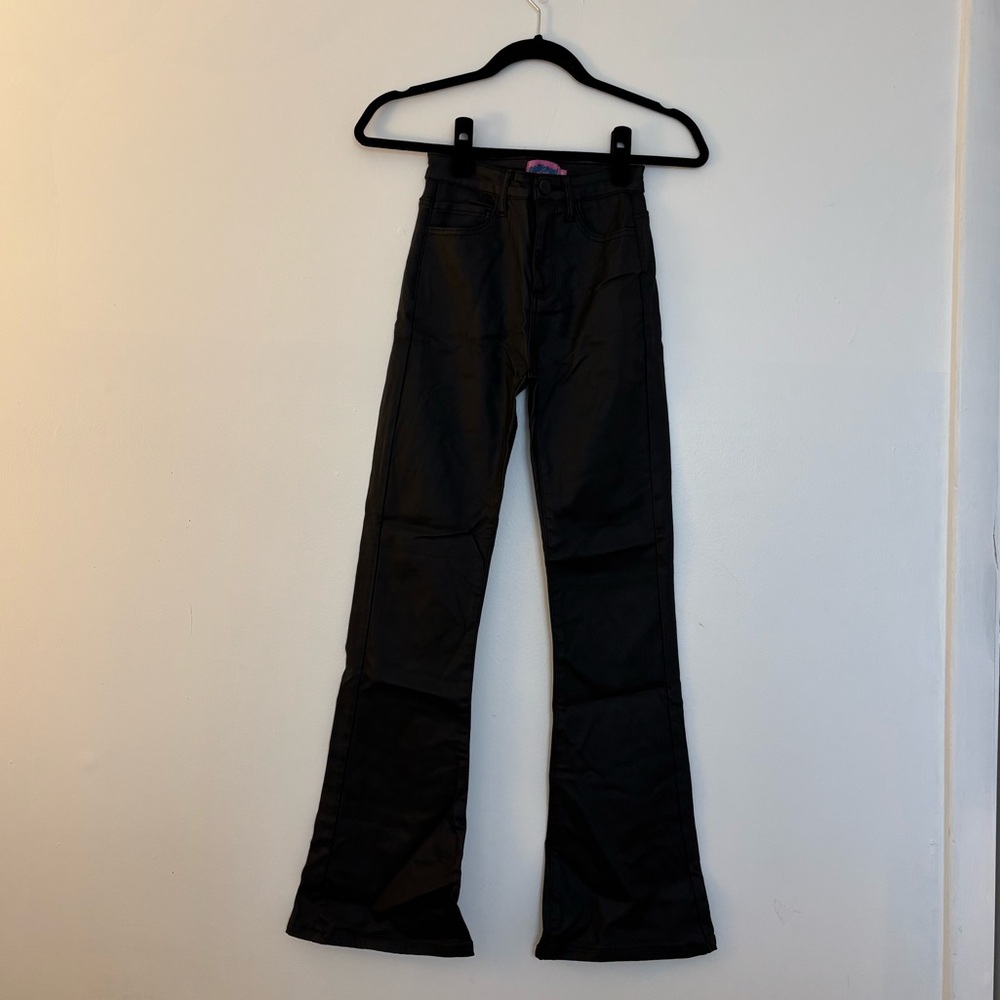 Edikted *Viral* Black Leather Pants